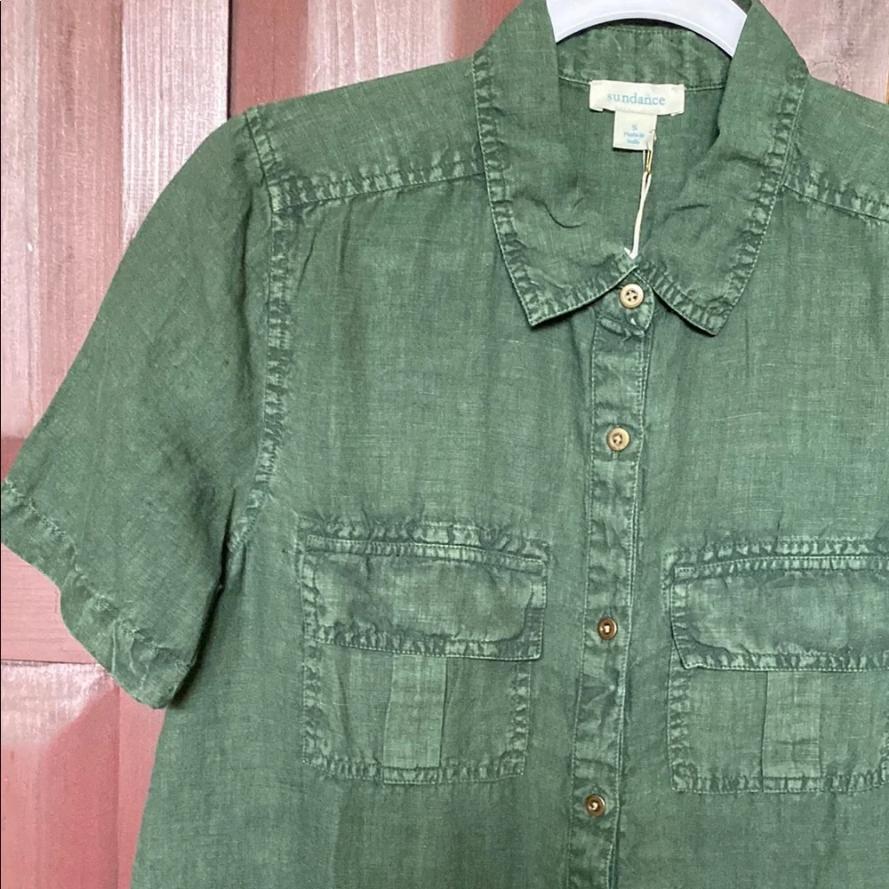 Sundance Green Polo Collar Mini Dress - Picture 3 of 4